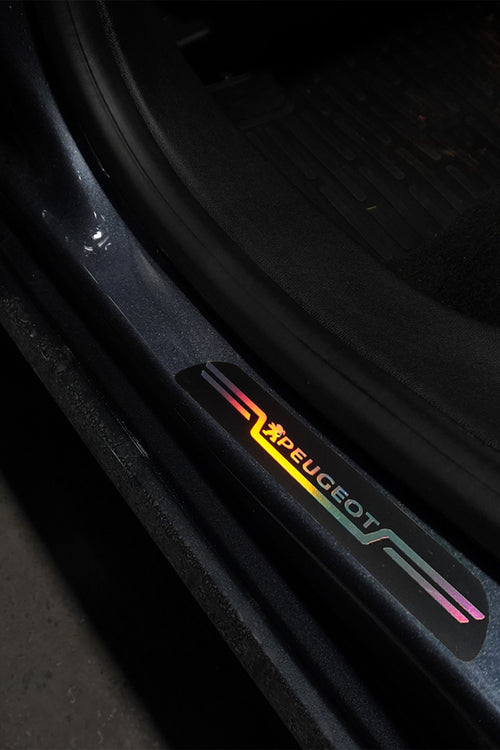 Peugeout Uyumlu Aynalı Kapı Eşiği Koruma Sticker Seti 4'lü