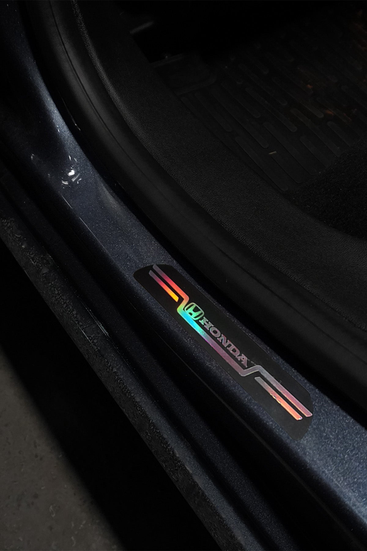 Honda Uyumlu Aynalı Kapı Eşiği Koruma Sticker Seti 4'lü Gümüş