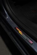 Volkswagen Uyumlu Aynalı Kapı Eşiği Koruma Sticker Seti 4'lü Gümüş