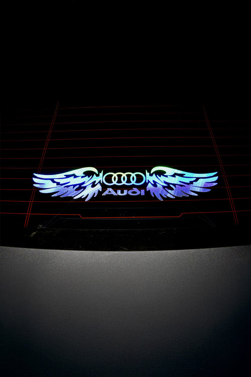 AUDİ Uyumlu Hologram Kanat Logo Sticker Çıkartma Oto Aksesuar Araba