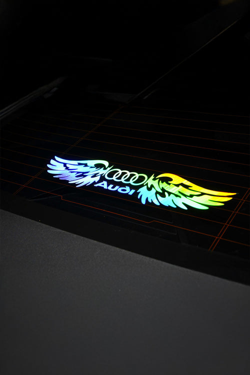 AUDİ Uyumlu Hologram Kanat Logo Sticker Çıkartma Oto Aksesuar Araba