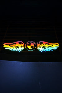 BMW Uyumlu Hologram Kanat Logo Sticker Çıkartma Oto Aksesuar Araba
