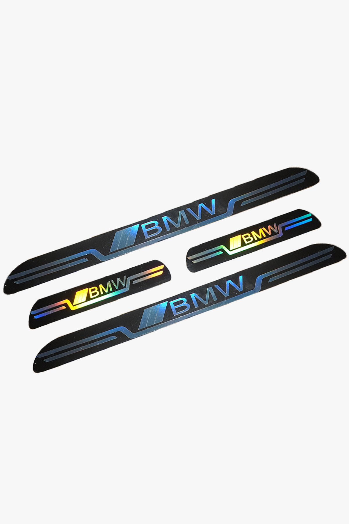 Bmw Uyumlu Aynalı Kapı Eşiği Koruma Sticker Seti 4'lü Gümüş