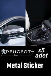PEUGEOT Için Metal Sticker 5 Adet Oto Aksesuar Oto Sticker Çıkartma Araba