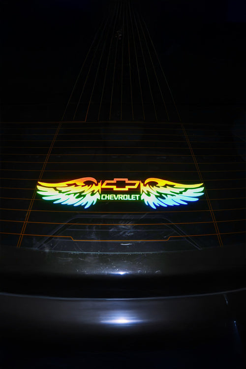 Chevrolet Uyumlu Hologram Kanat Logo Sticker Çıkartma Oto Aksesuar Araba