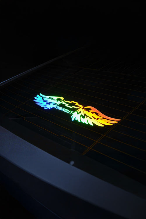 Chevrolet Uyumlu Hologram Kanat Logo Sticker Çıkartma Oto Aksesuar Araba