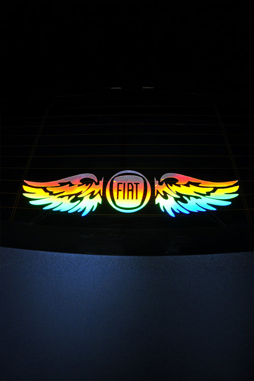 FİAT Uyumlu Hologram Kanat Logo Sticker Çıkartma Oto Aksesuar Araba