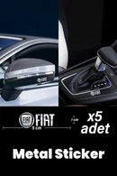 FİAT için Metalik Sticker 5 Adet Oto Aksesuar Oto Sticker Çıkartma Araba