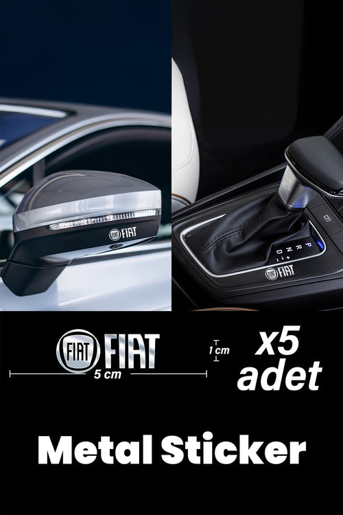 FİAT için Metalik Sticker 5 Adet Oto Aksesuar Oto Sticker Çıkartma Araba
