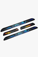 Hyundai Uyumlu Aynalı Kapı Eşiği Koruma Sticker Seti 4'lü Gümüş