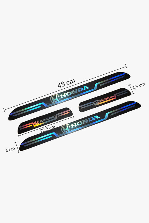 Honda Uyumlu Aynalı Kapı Eşiği Koruma Sticker Seti 4'lü Gümüş