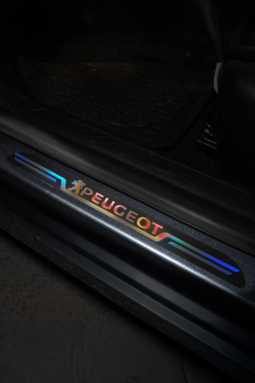 Peugeout Uyumlu Aynalı Kapı Eşiği Koruma Sticker Seti 4'lü