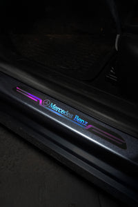 Mercedes Benz Uyumlu Aynalı Kapı Eşiği Koruma Sticker Seti 4'lü Gümüş