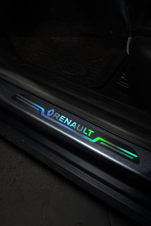 Renault Uyumlu Aynalı Kapı Eşiği Koruma Sticker Seti 4'lü Gümüş