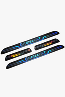 Renault Uyumlu Aynalı Kapı Eşiği Koruma Sticker Seti 4'lü Gümüş