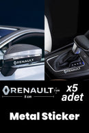 RENAULT Için Metal Sticker 5 Adet Oto Aksesuar Oto Sticker Çıkartma Araba