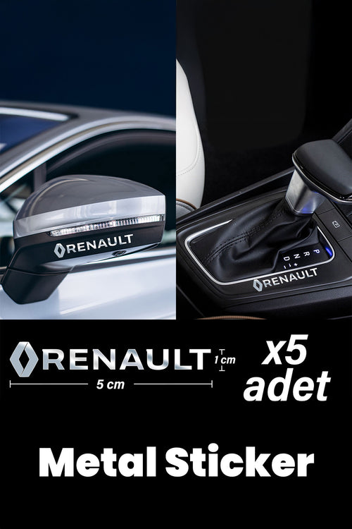 RENAULT Için Metal Sticker 5 Adet Oto Aksesuar Oto Sticker Çıkartma Araba